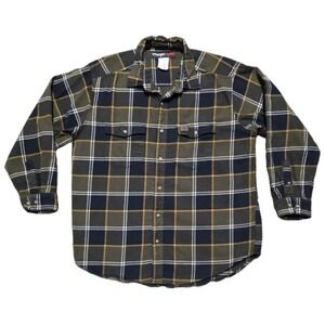 Wrangler RIGGS Workwear Heavyweight Flannel 100% Cotton Shirt Plaid Men's XL‎